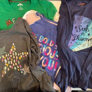 Bundle of 4 Long Sleeve Girl Tees, Size Large (10)